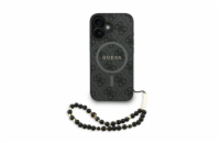 Guess PU Leather 4G Colored Ring Strap MagSafe Zadní Kryt pro iPhone 16 – černá Guess PU Leather 4G Colored Ring Strap MagSafe zadní kryt pro iPhone kombinuje prémiový módní design s praktickou ochra