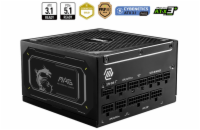 MSI zdroj MAG A1000GL PCIE5 II/ 1000W/ ATX3.1/ akt. PFC/ 7 let celk. záruka/ 135mm fan/ modulární kabeláž/ 80PLUS Gold