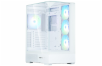 Zalman skříň P40 Prism Plus / midT / 4x120mm ARGB fan / 2xUSB 3.0 / USB-C / panoramatická / bílá