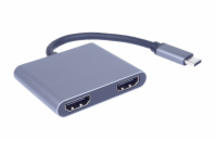 PremiumCord MST adapter USB-C na 2x HDMI, USB3.0, PD, rozlišení 4K a FULL HD 1080p
