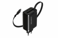 CANYON charger OnCharge 65RC Build-In Cable USB-C 65W 1xPD 1xQC EU Black