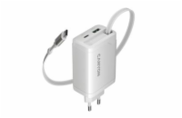 CANYON charger OnCharge 65RC Build-In Cable USB-C 65W 1xPD 1xQC EU White