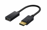 DeTech DisplayPort na HDMI adaptér redukce Kompaktní DisplayPort na HDMI adaptér s krátkým kabelem o délce cca 15 cm je praktickým řešením pro připojení počítače nebo notebooku k monitoru, televizoru