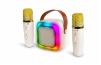 Connect IT 2Mic bezdrátový mini party karaoke reproduktor + 2x mikrofon - béžová Connect IT 2Mic mini karaoke reproduktor se dvěma bezdrátovými mikrofony přináší okamžitou party zábavu kdekoliv. Blue