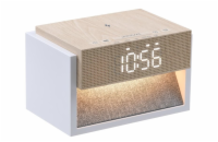 IMMAX LED budík DECENT/ bezdrátové nabíjení/ bílý šum/ 20W/ vstup 9V/2,22/12V/1,67A (PD 20W)/ 30lm/ USB-C/ hnědo-bílý