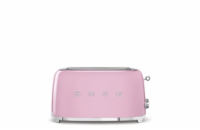 Smeg TSF02PKEU, toustovač / topinkovač, 4 toasty, 6 úrovní opékání, zásuvka na drobky, styl. 50. let, růžový