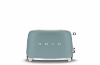 Smeg TSF01EGMEU toustovač / topinkovač, 2 toasty, 6 úrovní opékání, zásuvka na drobky, styl. 50. let, smaragdově zelená