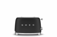 Smeg TSF01BLMEU toustovač / topinkovač, 2 toasty, 6 úrovní opékání, zásuvka na drobky, styl. 50. let, matně černá