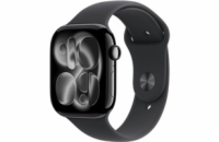BAZAR - Apple Watch Series 11 GPS 42mm Jet Black Aluminium Case with Black Sport Band - S/M - rozbaleno
