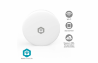 NEDIS Wi-Fi chytrý monitor kvality ovzduší/ Oxid uhličitý (CO2)/ teplota/ vlhkost/ NDIR profi senzor/ Android/ iOS/ bílý