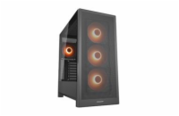 COUGAR PC skříň MX230 Black RGB Mid Tower Mesh Front Panel 4 x 120mm ARGB Fans TG Left Panel