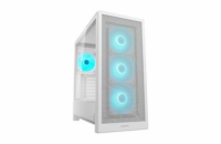 COUGAR PC skříň MX230 White RGB Mid Tower Mesh Front Panel 4 x 120mm ARGB Fans TG Left Panel