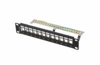 LANBERG PATCH PANEL 12 PORTŮ 1U 19" FTP PRO MODULY KEYSTONE ČERNÝ V2