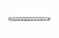 LANBERG 24PORTOVÝ PATCH PANEL S ORGANIZÉREM PRO KEYSTONE MODULY ČERNÝ