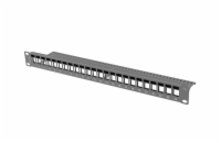 LANBERG PATCH PANEL BLANK 24 PORTŮ 1U PRO MODULY KEYSTONE ČERNÝ