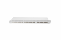 LANBERG PATCH PANEL 24 PORTŮ 1U 19" CAT.6 FTP STÍNĚNÝ ŠEDÝ