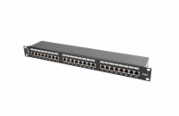 LANBERG PATCH PANEL 24 PORTŮ 1U 19" CAT.6 FTP STÍNĚNÝ ČERNÝ