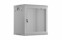 NÁSTĚNNÁ INSTALAČNÍ SKŘÍŇ 19" 12U 600X450 ŠEDÉ PERFOROVANÉ DVEŘE - PLOCHÉ BALENÍ