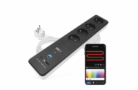 GoSmart prodlužovací přívod 4 zásuvky 2m EMOS P1412SM s vyp./ USB /bílá-černá/PVC/ WiFi