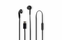 Nedis HPWD4024BK - Kabelová Sluchátka | Do uší  | USB-C | Délka kabelu: 1.2 m | mikrofon |  Ovládání Hlasitosti | Černá