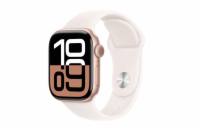 Apple Watch Series 10 GPS 42mm Alu Sport Band S/M Rose Gold/Light Blush Apple Watch Series 10 GPS 42 mm v provedení Rose Gold s řemínkem Light Blush Sport Band S/M spojují elegantní vzhled, kompaktní