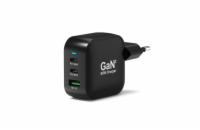 PORT CONNECT GaN2 síťová nabíječka pro 2×USB-C PD a USB-A QC, 65W, černá