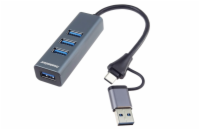 PremiumCord 5G SuperSpeed USB3.2 Hub USB-C a USB-A na 4x USB-A 3.2 Gen 1