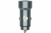 NEDIS nabíječka do auta/ 48 W/ dva výstupy/ 12 - 24 V DC/ 3.0 A/ USB-A/ USB-C/ automatická volba napětí/ šedá