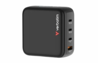 VERBATIM Mini GaN Nabíječka s displejem 140W, 3xUSB-C, 1xUSB-A, šedá
