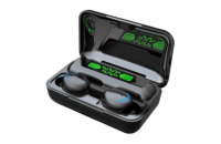 Bezdrátová TWS sluchátka BTH-F9-5 s nabíjecím pouzdrem (powerbank) – černá Bezdrátová TWS sluchátka BTH-F9-5 zaujmou nabíjecím pouzdrem s funkcí powerbanky a digitálním displejem. Nabízí pohodlné noš