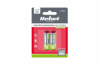 Baterie AA (R06) nabíjecí 1,5V/1600mAh REBEL 2ks / blistr BAT2014