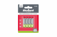 Baterie AAA (R03) nabíjecí 1,2V/900mAh REBEL 4ks / blistr BAT2013