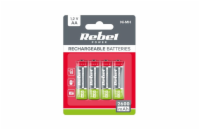 Baterie AA (R06) nabíjecí 1,2V/2600mAh REBEL 4ks / blistr BAT2012