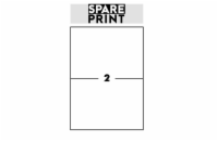 SPARE PRINT PREMIUM Samolepicí etikety bílé, 100 archů A4 v krabici (1arch/2x etiketa 210x148,5mm)