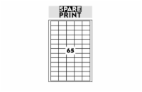 SPARE PRINT PREMIUM Samolepicí etikety bílé, 100 archů A4 v krabici (1arch/65x etiketa 38x21mm)
