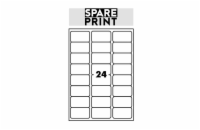 SPARE PRINT PREMIUM Samolepicí etikety bílé, 100 archů A4 v krabici (1arch/24x etiketa 68x36mm)