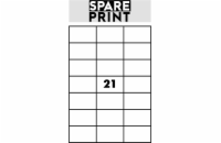 SPARE PRINT PREMIUM Samolepicí etikety bílé, 100 archů A4 v krabici (1arch/21x etiketa 70x42,3mm)