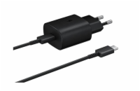 Samsung Cestovní Nabíječka 25W + Datový kabel USB-C/USB-C (Bulk) - černá Samsung 25W USB-C nabíječka s kabelem nabídne Super Fast Charging, Power Delivery a univerzální použití. Díky kompaktnímu desi