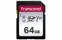 TRANSCEND SDXC karta 64GB 300S, UHS-I U3 V10 (R:100/W:25 MB/s)