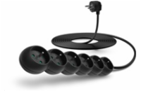 CONNECT IT prodlužovací kabel 230 V, 6 zásuvek, 5 m, bez vypínače (černý)