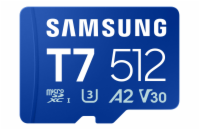 Samsung T7/Micro SDXC/512GB/UHS-I U3 / Class 10/Modrá
