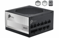 MSI zdroj PRO A850PL PCIE5/ 850W/ ATX3.1/ akt. PFC/ 7 let celk. záruka/ 120mm fan/ modulární kabeláž/ 80PLUS Platinum