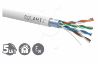 Solarix SXKD-5E-FTP-PVC CAT5e, FTP PVC, drát, 305m, šedý Solarix Instalační kabel CAT5E FTP PVC Eca 305m/box