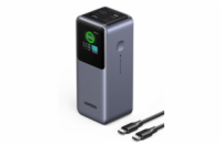 UGREEN powerbanka s rychlým nabíjením 20000mAh 3-port s displejem, Li-ion, 130W, 2x USB-C, 1x USB-A, stříbrná