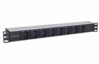 Intellinet rozvodný panel PDU, 8x C13 zásuvka, rack 1U, 2m odpojitelný kabel, proti vypadávání