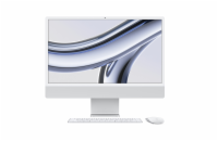 Počítač All in One Apple iMac 24" (M3, 2023) Silver  Počítač All in One - 24 palců, 8 GB, Apple M3, 256 GB NVMe SSD, macOS, 4480 x 2520 px, Apple M3, Bluetooth, WIFI, Webkamera