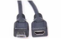 PremiumCord Kabel prodlužovací micro USB 2.0 male-female, černý 3m