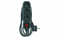 Prodlužovací kabel EMOS P1313RZ s vypínačem, 3 zásuvky, 3m, zelený
