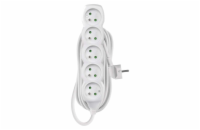Prodlužovací přívod 5z.  10m, 3 x 1mm2, bílý