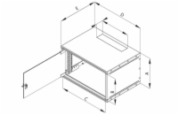 19"rozvaděč jednodíl.6U/400mm FLAT-PACK plech.dv.